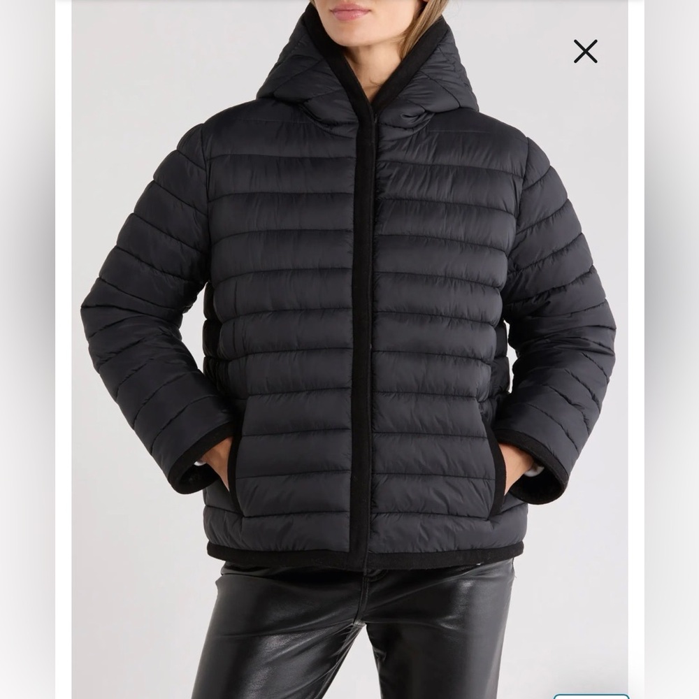 Reversible Faux Fur Hooded Puffer Jacket REBECCA MINKOFF - Picture 5 of 17